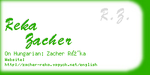 reka zacher business card